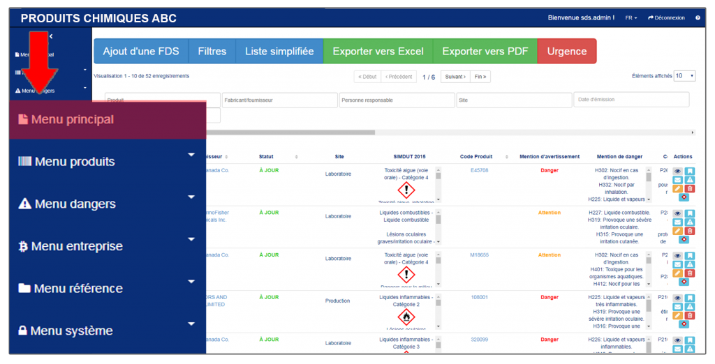 Gestion informatisée des FDS